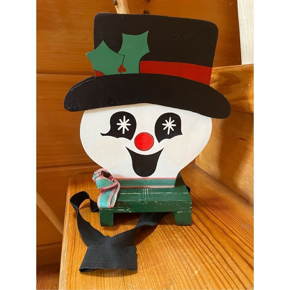 HANDMADE WOODEN CHRISTMAS WINTER SNOWMAN MAILBOX TOPPER